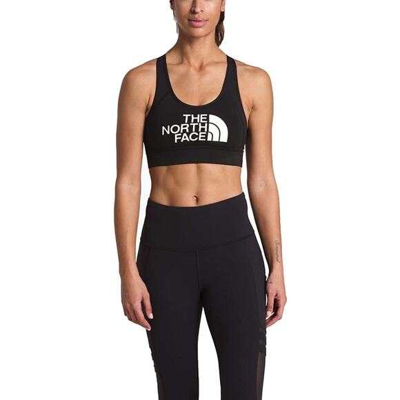 The North Face Women's Black & White Logo Performance Essential Sports Bra XS - Picture 1 of 6